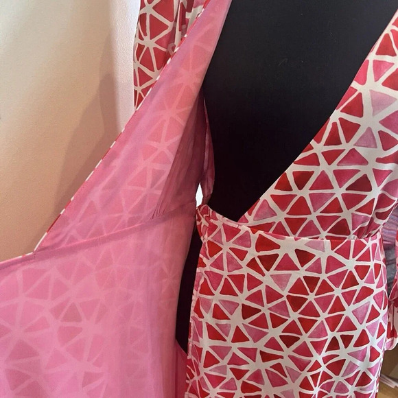 Area Stars NWT Diamond LS Wrap Dress Pink Red XS - Picture 14 of 16